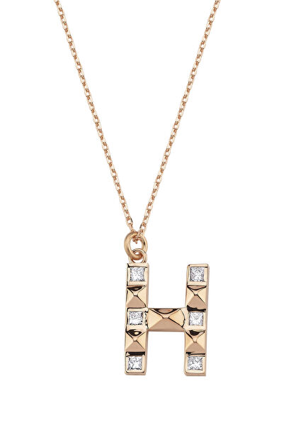 Diamond Detail Womens Gold Necklace